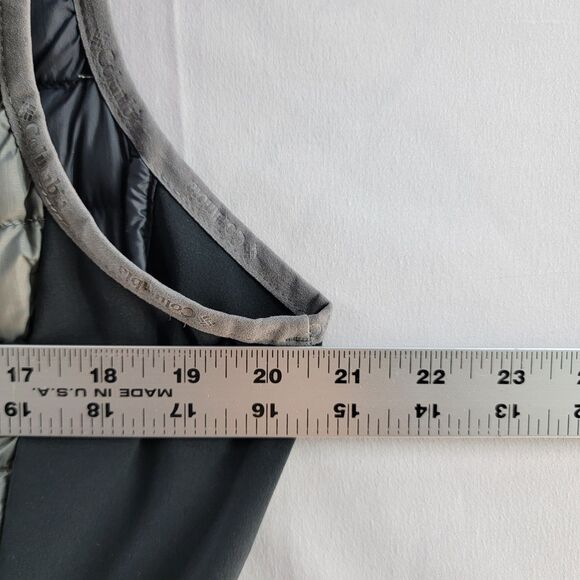 Columbia Gray Black Light Weight Warm Puffer Vest City Front Zip Pocket Size L - Picture 6 of 7